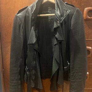 Women's AllSaints Leather Jacket, Black Size UK 10 / US 6